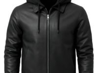 Blaq Ash Men's Removable Hood Biker Jacket