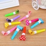 Blowouts For Kid's | Polka Dot Blowouts For Kids | Noise Makers Whistle Horn Cheering Props For Birthday | Multicolor Kids Party Supplies | Good Quality & Unique Designs | Pack Of 10
