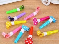 Blowouts For Kid's | Polka Dot Blowouts For Kids | Noise Makers Whistle Horn Cheering Props For Birthday | Multicolor Kids Party Supplies | Good Quality & Unique Designs | Pack Of 10