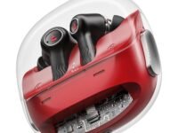 Boat Nirvana Crystl (2025 Launch), Transparent Case,Spatial Audio, ANC(~32dB), 100Hrs Battery,4Mics ENx,App Support, Bluetooth Earbuds, TWS Ear Buds Wireless Earphones with mic (Blazing Red)