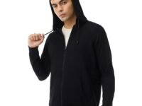 Boldfit Sweatshirt for Man Zipper Hoodies Jackets for Men Stylish Latest Hoodies Man Winter Wear Pullover Casual Sweat Shirt Travel Office Outdoor Cotton Blend with Pockets Full Zipper - Black