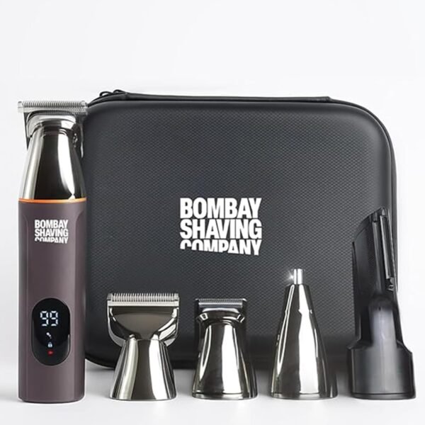 Bombay Shaving Company Full Body Trimmer With Hard Travel Case | 5 Magnetic Attachments, Multi Length Settings Comb, Detachable Blades, Type C Flash Charging, IPX6 Waterproof | Multi-grooming | Travel Trimmer Case | Gifts For Men