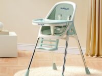 Bumtum Baby High Chair 4 In 1 Convertible Folding With Footrest, Convertible To High Chair, Low Chair, Feeding Seat With Cushion Pad (Green) - Foam, Plastic, Metal, 6.29 X 11.41 Inch
