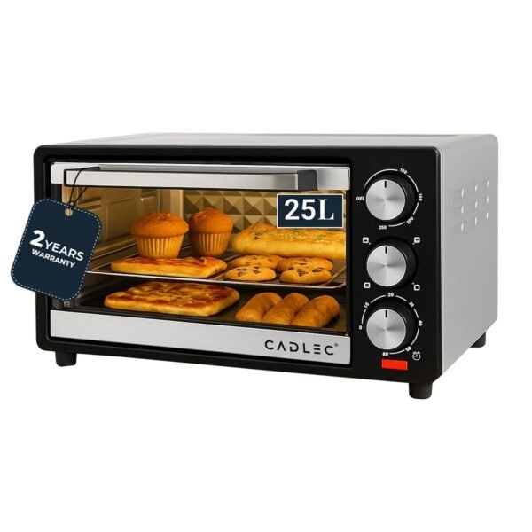 Cadlec MultiChef Multi-Function OTG for Kitchen, 25 Litre, 1300W, Oven Toaster Griller, Adjustable Temperature & Timer, Bake, Grill & Toast, Oven for Baking - Silver