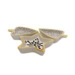 Ceramic Dining Ceramic Serving Platter Set of 3 for Serving Dry Fruits (White)