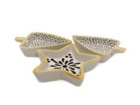 Ceramic Dining Ceramic Serving Platter Set of 3 for Serving Dry Fruits (White)