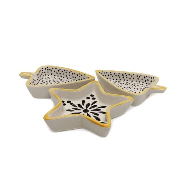Ceramic Dining Ceramic Serving Platter Set of 3 for Serving Dry Fruits (White)