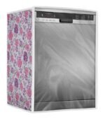 Classic® Dishwasher Cover Suitable for Midea of 12, 13, 14 and 15 Place Setting (63cmsX63cmsX81cms, White & Pink Flower)