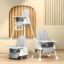 Cockatoo-Kids BiteBuddy 3-in-1 Foldable Baby High Chair with Double Removable Tray, Booster Seat & Wheels, Adjustable Feeding Chair for Kids, Anti-Slip Legs, 3-Point Harness – 3M to 5Y, 40kg Grey