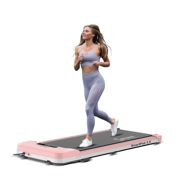Cockatoo Smartpad 3.0 (3HP Peak) Walking Pad for Home,Remote Control 100 Kg Max User Weight Treadmill, Walkpad with Manual Adjustable 2 Incline Levels and 1-8 Km/Hr Speed Range, White and Pink