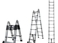 Corvids Portable and Compact 14.5 feet A Type Aluminium Telescopic Ladder with 14 Steps | 2-Year Warranty | for Household and Outdoor Use EN131 Certified (14.5 ft (4.4 m) - A Type)