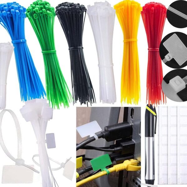 DIY Crafts Pack Of 70 Pieces, Combo Pack As Image, Cable Ties Tags Colourful Cable Ties Labels Self-Locking Cable Ties Marker White Labels and Marker (Pack Of 70 Pieces, Combo Pack As Image)