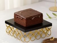 DSH Metal Cake Stand Square Cake Cutting Display Stand Multipurpose for Birthday and Wedding Party Used. (Samll, Black)