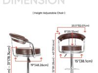 Da URBAN® Classic Height Adjustable and Revolving Bar Stool/Kitchen Chair (Brown)