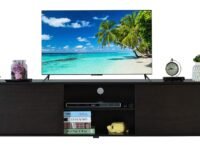 DeckUp Cannes Engineered Wood 2-Door TV Stand and Home Entertainment Unit (Dark Wenge, Matte Finish)