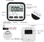 Digital Kitchen Timer & Stopwatch, Large Digits, Loud Alarm, Kitchen Timer, Magnetic Countdown Digital Timer for Teacher Kids and Elderly, for Classroom Home Work Fitness, Cooking (Black)