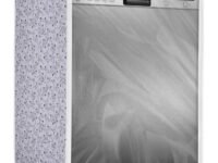Dishwasher Cover Suitable for LG of 12, 13, 14 and 15 Place Setting (63cmsX63cmsX81cms, White & Grey)