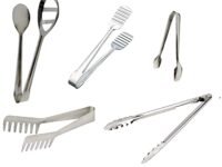 Dynore Stainless Steel Multipurpose Tongs for Frying and Serving - Set of 5