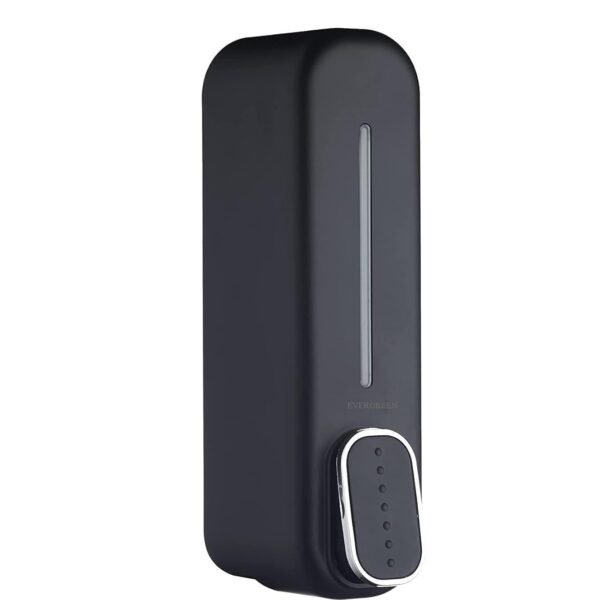 EVERGREEN Liquid Soap Dispenser Nero Black 350 ml (Black) Premium Certified Quality Set of 1, Plastic