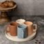 Eco Cozy Ceramic Tea Cup Set of 4 – 140 ml Each – Multi Color – Microwave & Dishwasher Safe Chai and Coffee Cups for Home, Office & Gifting