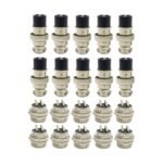 Electronic Spices 10 Pairs 4 Pin Aviation Plug Connector Male Female Panel Metal Wire Connector 16mm Socket (4 Pins 10-Pack) (4 PIN)