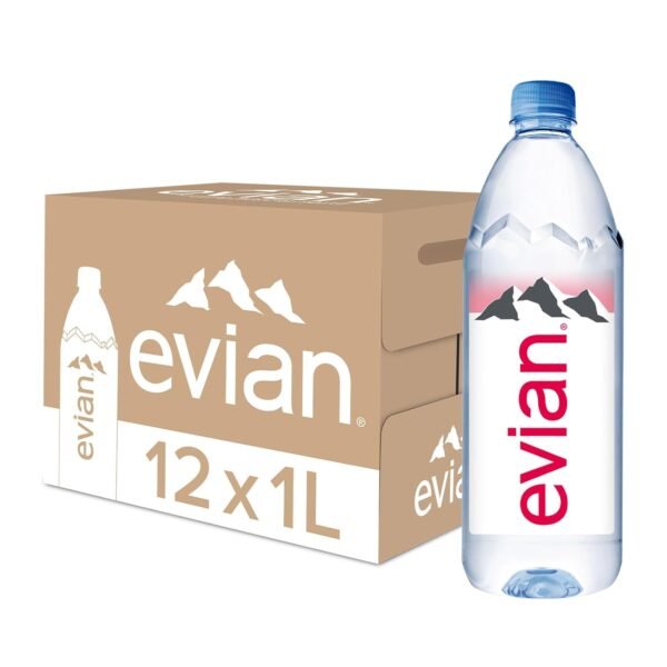 Evian Water 12 x 1000 ml, Natural Mineral, 12000 millilitre