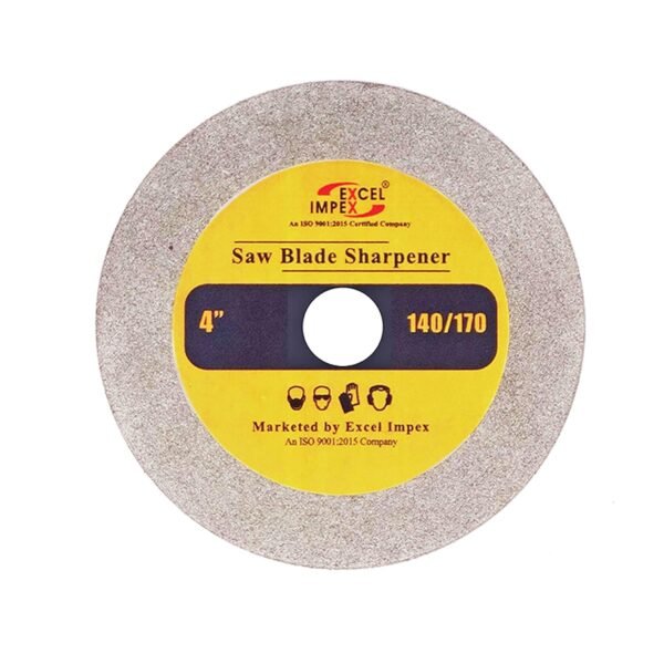 Excel Impex Sharpening Blade for Wood Saw Blades and Tungsten Carbide Tipped Tools Like Drill bits- 4 inches Dia, Grit:140/170