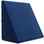 FOVERA Memory Foam Wedge Pillow | 2 Years Warranty | Bed Wedge Cushion, Orthopedic Back Support for Bed | for Acid Reflux, Snoring, GERD, Leg Elevation (Navy Blue, 18L x 17.5W x 11H Inch)