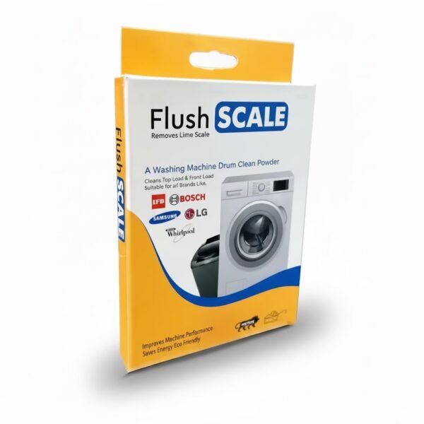 Flush Scale Washing Machine and Dishwasher Descaler Powder, 100g, Compatible with Front Load and Top Load