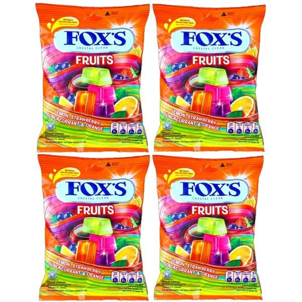 Fox's Crystal Clear Mint Fruits Candy 90G(90Grams- Pack Of 4)