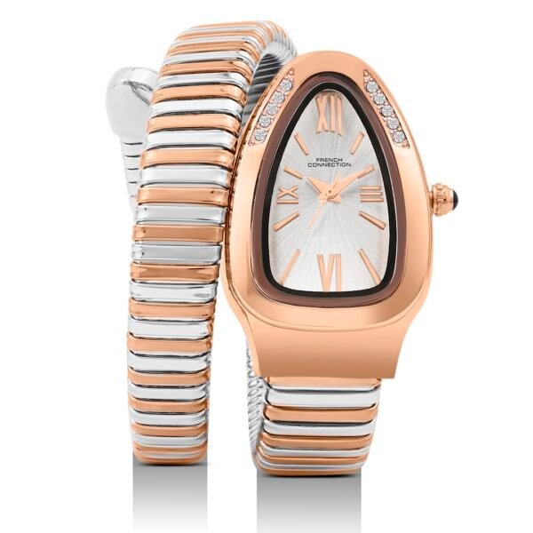 French Connection The Eternelle Curve FCN0142SRTM Women’s 3-Hand Silver Watch for Women