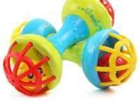 FunBlast Plastic Rattles For Kids, (Set Of 1 Pieces) Dumbbell Rattle For Babies, Baby Rattles For 6 To 12 Month, Sound Toys For Babies, Early Development Toys For Infants - Multicolor