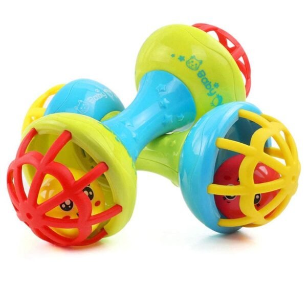 FunBlast Plastic Rattles For Kids, (Set Of 1 Pieces) Dumbbell Rattle For Babies, Baby Rattles For 6 To 12 Month, Sound Toys For Babies, Early Development Toys For Infants - Multicolor