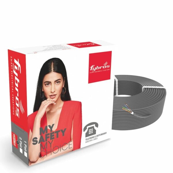 Fybros by Kundan Cab PVC Insulated 0.5 mm 2 pair Telephone Wires & Cables | Cables for wiring 0.5 mm two pairs telephone wire | 90 meter Telephone and Communication Wire Cable| Electrical Wire