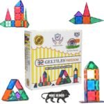 GELTILES® Freedom- 32 pcs of Magnetic Tiles Building Blocks Toys Set Constructing and Creative Learning Educational Next Generation Multicolor STEM Montessori Toy for Kids Age 3+ (32 Pcs Set)