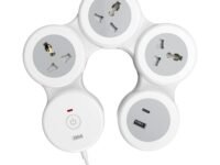 GM G-Hoop 4+1 Multi Plug Extension Board with 2 Metre Cord | Type-C & A USB Port | Smart Spike Guard with Switch, LED Indicator & Safety Shutters | Best for Desk, TV, Office & Charging Station