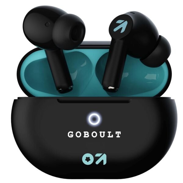 GOBOULT K40 True Wireless in Ear Earbuds with 48H Playtime, Clear Calling 4 Mics, 45ms Low Latency Gaming, 13mm Bass Drivers, Type-C Fast Charging, BTv 5.3 Ear Buds (Electric Black)