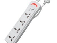 Geonix PowerSpan S4 | Extension Board with 4 Universal Sockets with on Off Button, 3mtr Long Copper Cable, 1500 Watts, 6 Amp Multi Plug for Office & Home Appliances (White)