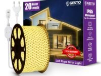 Gesto 20 Meter Rope LED Strip Lights | 120 LED/Mtr Waterproof Outdoor Lights for Balcony, Home Decor, Cove Light for False Ceiling | Flexible, Cuttable Strip Light for Diwali Decoration - Warm White