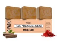 Ghar Soaps Sandalwood & Saffron Magic Soaps For Bath (300 Gms Pack Of 3) | Paraben Free | Chandan & Kesar Bath Soap | Handmade Soaps For Glowing | Skin Brightening Soap For Men & Women