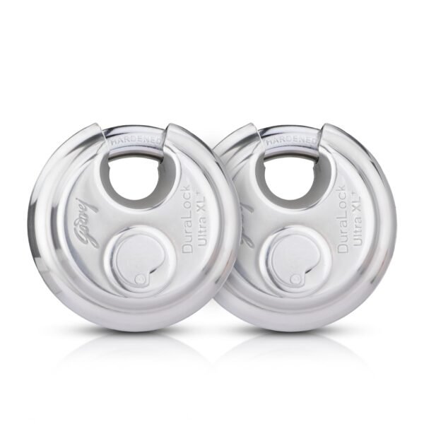 Godrej LocksI Duralock Ultra XL+ 90mm I 3 Keys I Duralock for Gate Lock I for Shutters, Shops & Offices I with SS304 Steel Body Ultra XL+ Technology I Silver Finish I 1 Year Waranty I Pack of 2