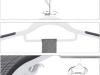 Golden Bird 10 Plastic Hangers Non-Slip Plastic Hangers Premium Suit Hangers Ultra Thin Space Saving 360 Degree Swivel Hook Clothes Hangers Plastic Hanger for Suits, Coats, Jackets, Pants, Dress