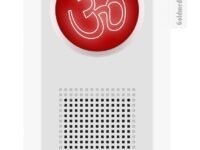 Goldmedal Ekaant - Mantra | Calling Bell for Home | Wall Mounted Door Bell for Office,School | with LED Flash Light | Compack & Elegant Design | (White & Red)