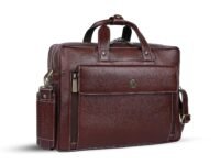 HAMMONDS FLYCATCHER Genuine Leather Office Bag for Men, 15.6" Leather Laptop Bag for Men for Office, Travel, Daily Use, Adjustable Strap & Multi Compartments - 1 Year Warranty - Brown Walnut