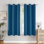 HOMEMONDE Blackout Curtain 5 Feet Set of 2 - Thermal Insulated & Room Privacy Window Curtains, Solid Blue 90% Light Blocking Curtains 96 Inch Long - (152L x 118W CM)