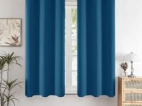 HOMEMONDE Blackout Curtain 5 Feet Set of 2 - Thermal Insulated & Room Privacy Window Curtains, Solid Blue 90% Light Blocking Curtains 96 Inch Long - (152L x 118W CM)