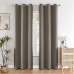 HOMEMONDE Blackout Solid Curtains Window 6 Feet - 75% Room Darkening Heavy Curtain Set of 2, Thermal Insulation & Noise Reduced Drapes 84 Inches Long - (Urban Ash, 182 x 118 CM)