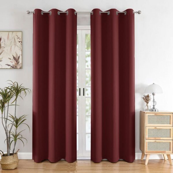 HOMEMONDE Long Door Curtains 9 Feet Pack of 2 - Solid 98% Blackout Curtain for Living Room, Bedroom, Office, 108L Inch x 46 Inch - (Maroon, 274 x 118 CM)