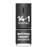 Haier 325 L 3 Star Frost Free Bottom Mount Double Door Refrigerator|Convertible 14-in-1|Jhukna Mat-Bottom Freezer|Digital Display Panel|Triple Inverter|Twist Ice Maker (HEB-333GB-P, Graphite Black)