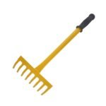 Hectare Traditional Garden Rake 8 Teeth for Loosening Soil Gathering Leaf Leveling Land Agriculture Farming Gardening Tool.